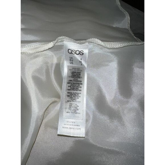 Asos dress evening tulle skirt pink sequined tip asymmetrical one sleeve - Picture 7 of 7